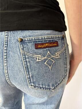 Sergio Valente Tribal Emblem Light Wash Cotton Jeans